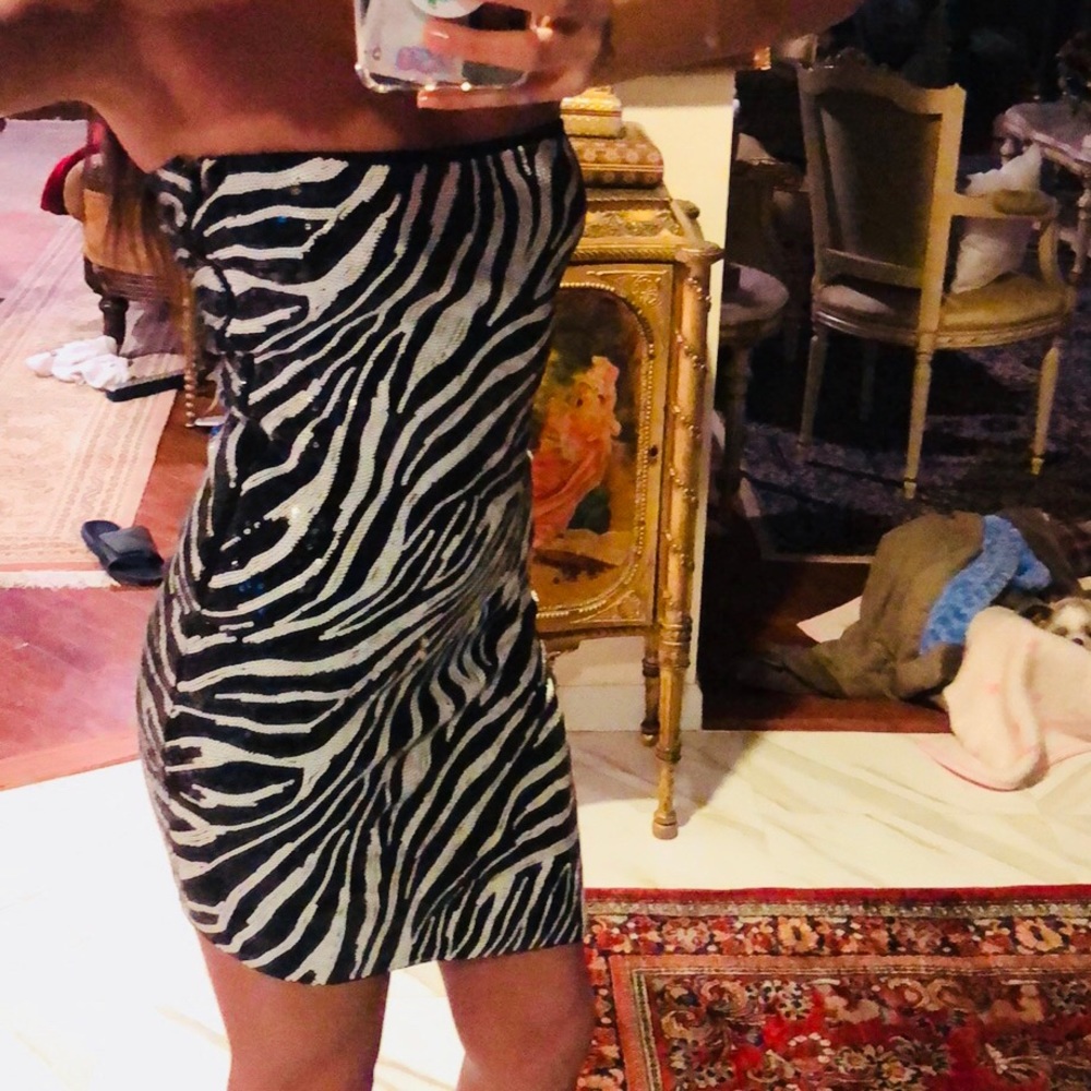 Zebra sequin dress
